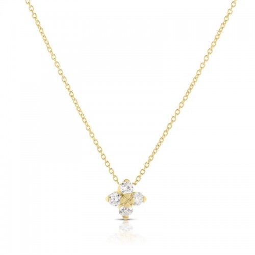 Roberto Coin Love in Verona Small Diamond Flower Necklace