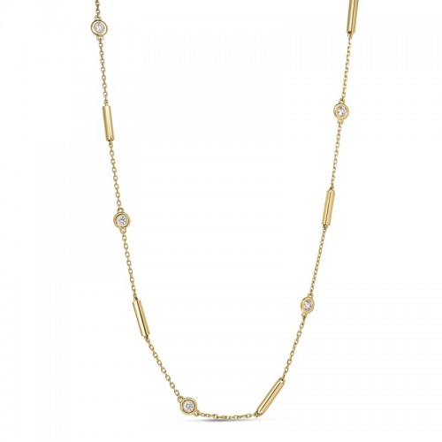 Roberto Coin Bar and Bezel Station Necklace