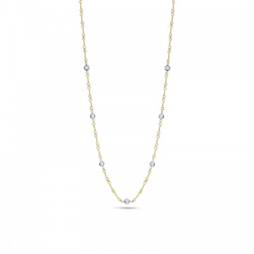 Roberto Coin 18K Dogbone Chain Necklace with Diamond Stations