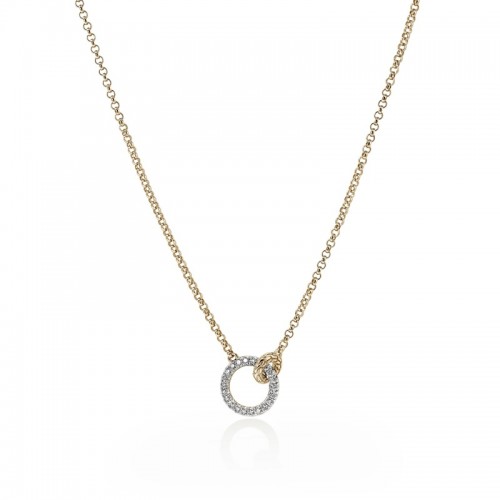 John Hardy Essential Linked Necklace with Diamonds in 14K Yellow Gold