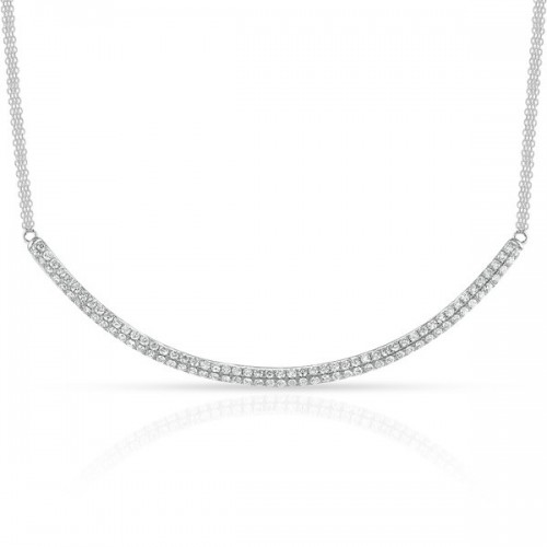 Diamond Double Bar Pavé Necklace
