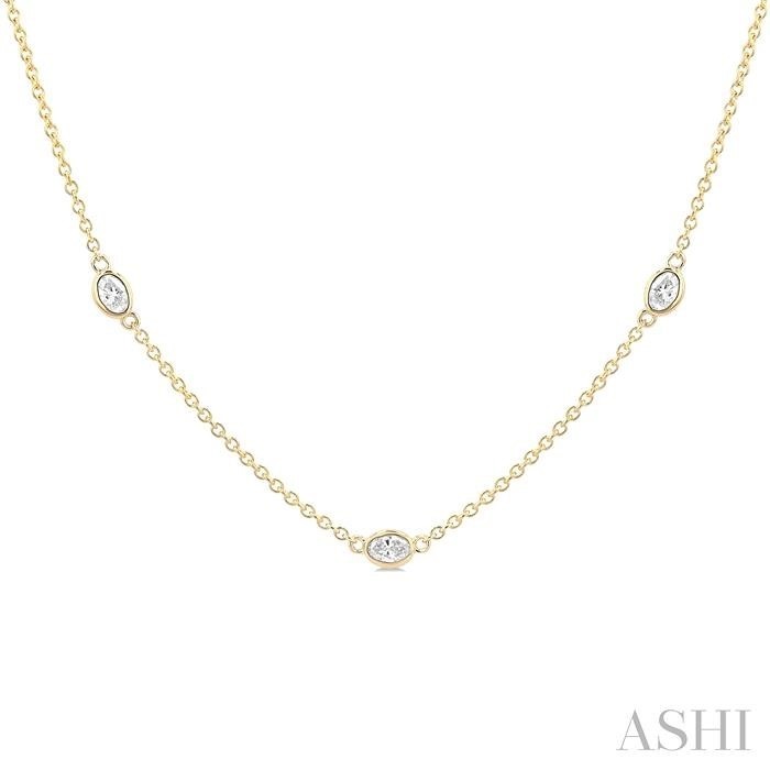 Ashi Oval Diamond Station Necklace