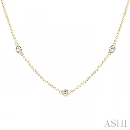 Ashi Oval Diamond Station Necklace