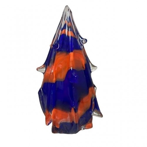 Bright Orange and Blue Glass Tree