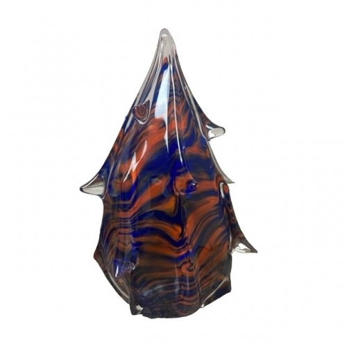 Orange and Blue Swirl Glass Tree