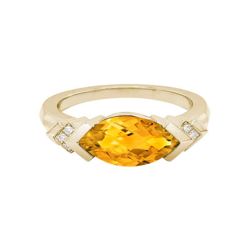 East to West Marquise Citrine Ring