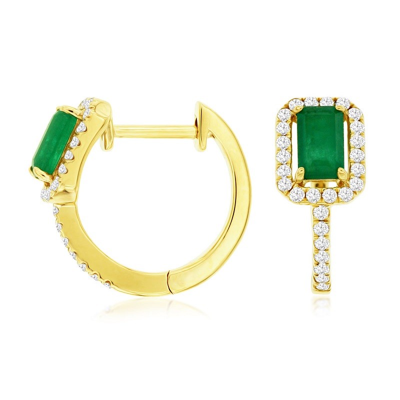 Emerald and Diamond Huggies