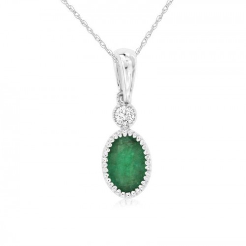 Petite Emerald and Diamond Pendant