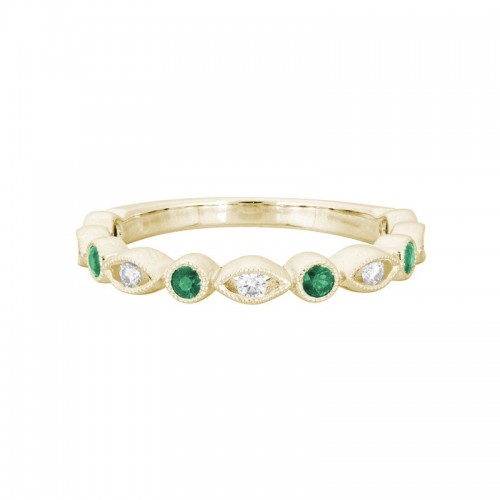 Emerald and Diamond Stacking Band