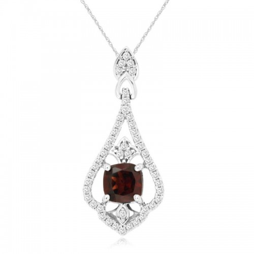 Vintage-Inspired Garnet and Diamond Necklace