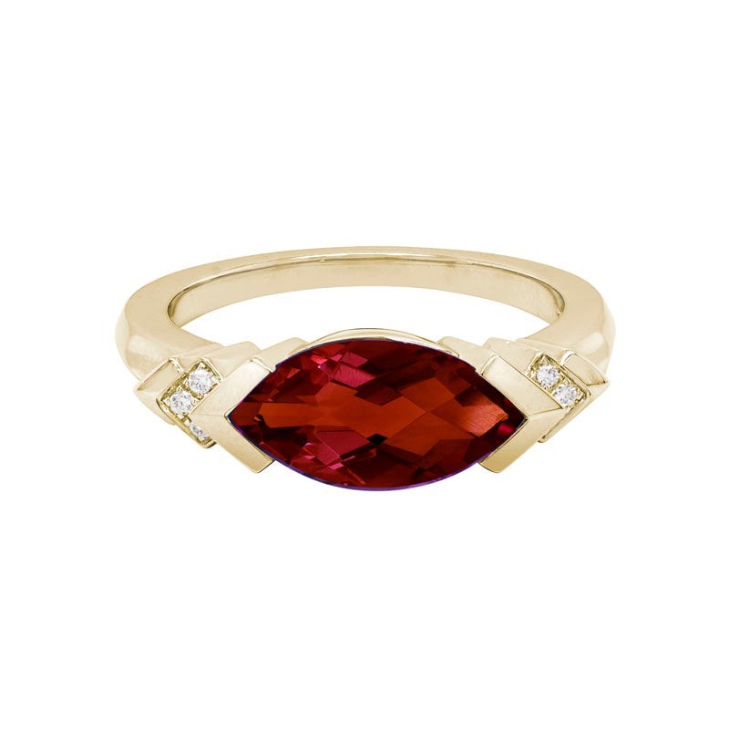 East to West Marquise Garnet Ring