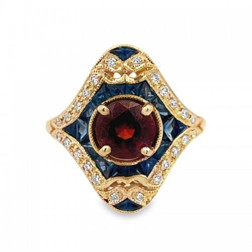 Vintage Inspired Garnet Spirit Ring
