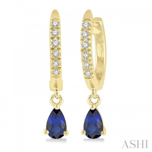 Ashi Pear Sapphire and Diamond Earrings