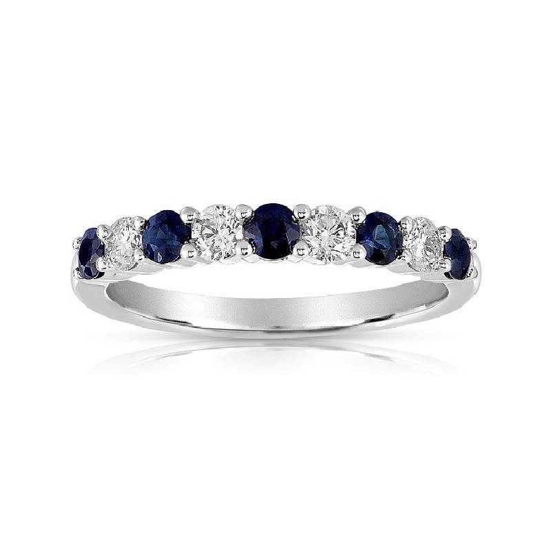 Alternating Sapphire and Diamond Band