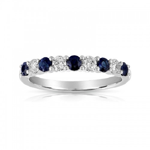 Alternating Sapphire and Diamond Band