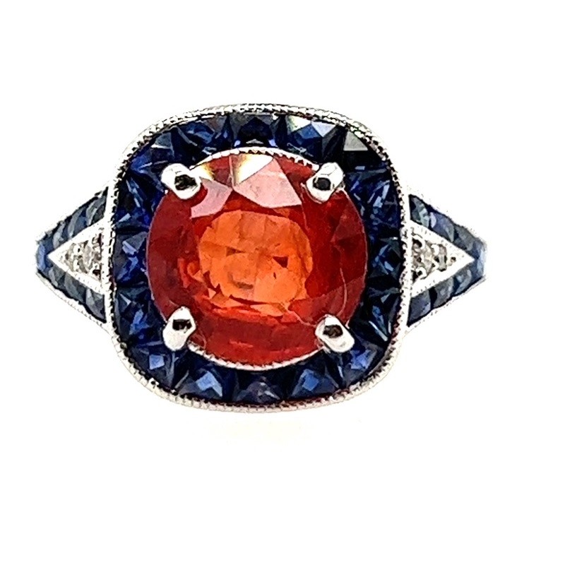 Spirit Ring with Blue Sapphire Halo