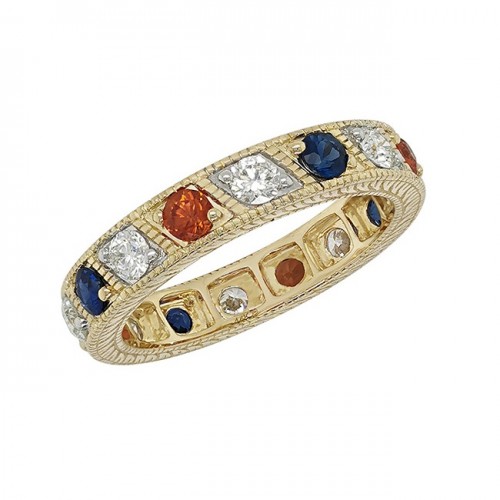 Full Eternity Sapphire and Diamond Spirit Band