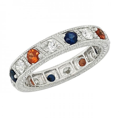 Full Eternity Sapphire and Diamond Spirit Band
