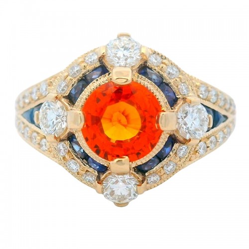Accented Sapphire and Diamond Spirit Ring