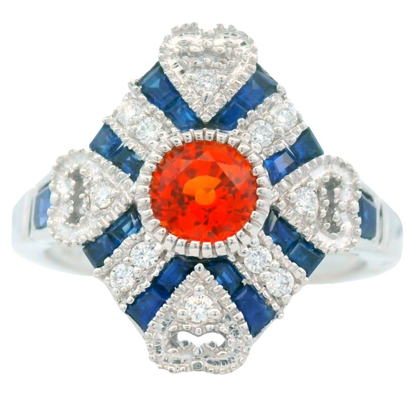 Hidden Heart Sapphire and Diamond Spirit Ring