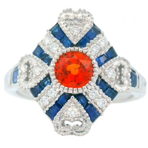 Hidden Heart Sapphire and Diamond Spirit Ring