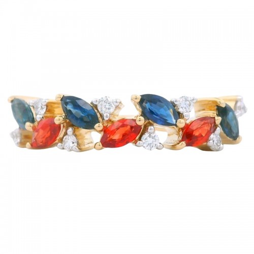 Marquise Sapphire and Diamond Spirit Band