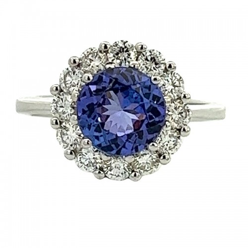 Tanzanite Ring with Halo