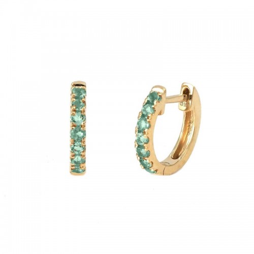 Green Garnet Huggie Hoops