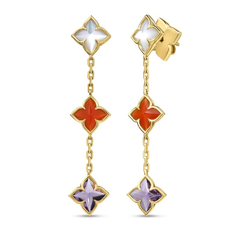 Roberto Coin 18K Venetian Princess Carnival Flower Dangle Earrings