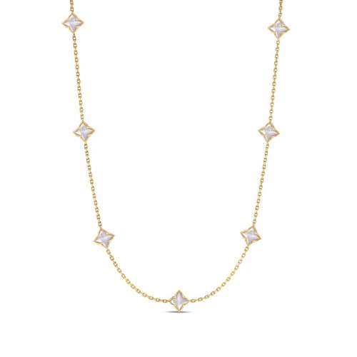 Roberto Coin 18K Venetian Princess Mother of Pearl Flower Necklace
