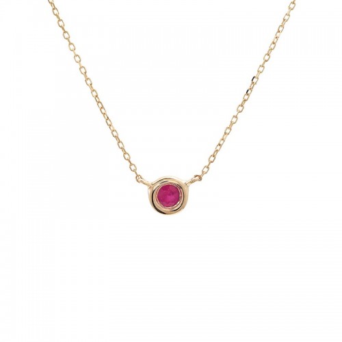 Ruby Bezel Necklace