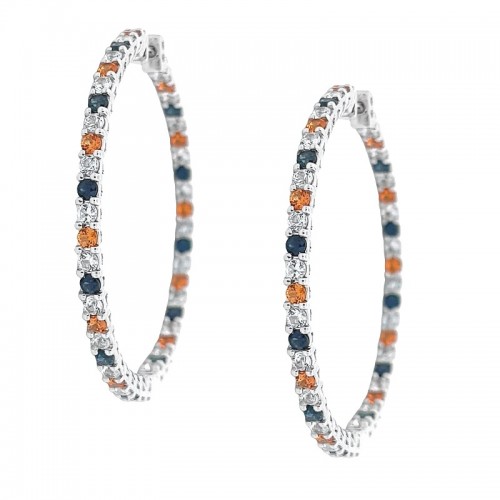 Large Sapphire Spirit Hoops