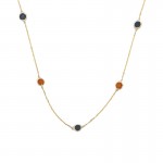 Sapphire and Citrine 5 Station Necklace