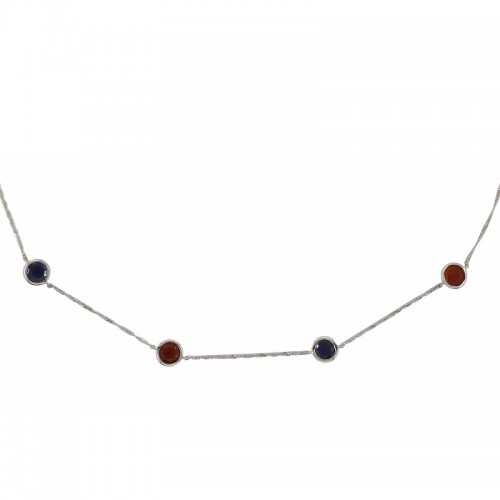 Sapphire and Citrine 4 Station Necklace