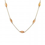 Orange Sapphire Marquise 13 Station Necklace