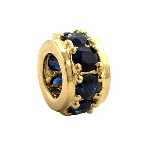 Blue Sapphire Birthstone Spacer Pendant in 14K Yellow Gold