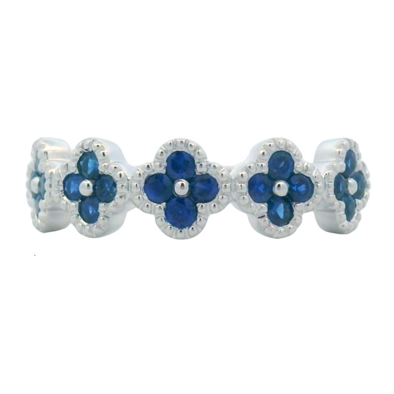 Blue Sapphire Clover Band
