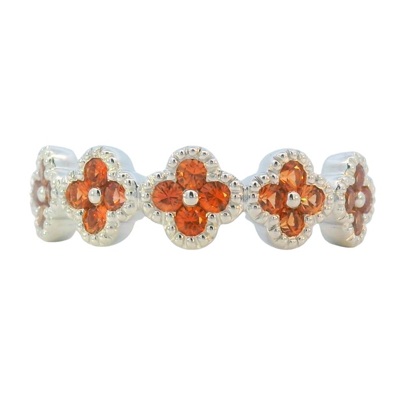 Orange Sapphire Clover Band