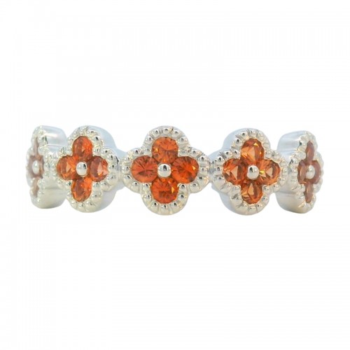 Orange Sapphire Clover Band