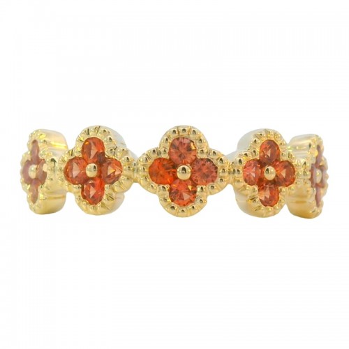 Orange Sapphire Clover Band