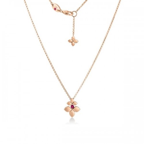 Roberto Coin Love in Verona Rubellite Double Flower Necklace