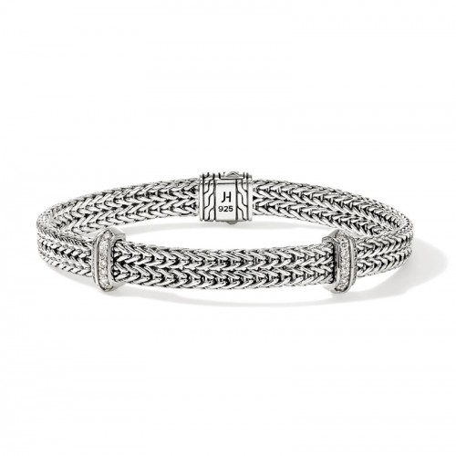 John Hardy 6mm Icon Link Bracelet with Diamonds in Sterling Silver