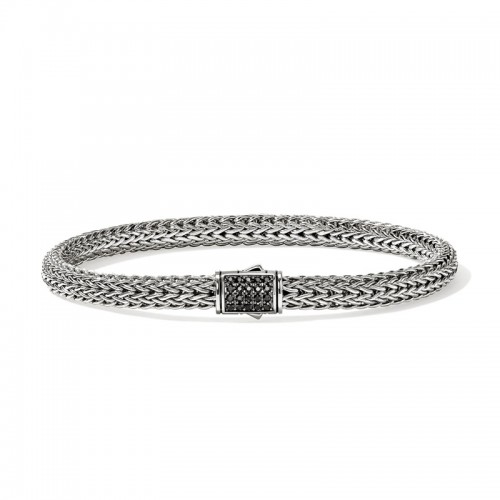 John Hardy 5mm Icon Bracelet with Black Sapphires in Sterling Silver