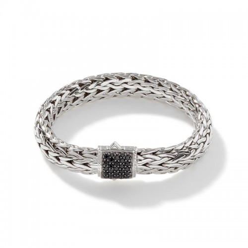 John Hardy 10.5mm Classic Chain Bracelet with Black Sapphire