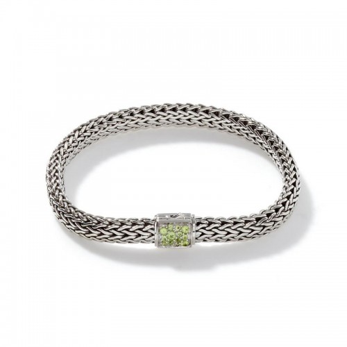 John Hardy Classic Chain 6.5mm Reversible Bracelet with Peridot