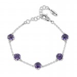 Sterling Silver Amethyst Station Bracelet
