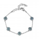 Sterling Silver Aquamarine Station Bracelet