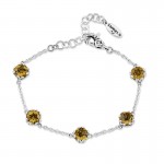 Sterling Silver Citrine Station Bracelet