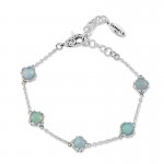 Sterling Silver Opal Station Bracelet