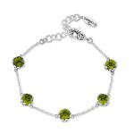 Sterling Silver Peridot Station Bracelet